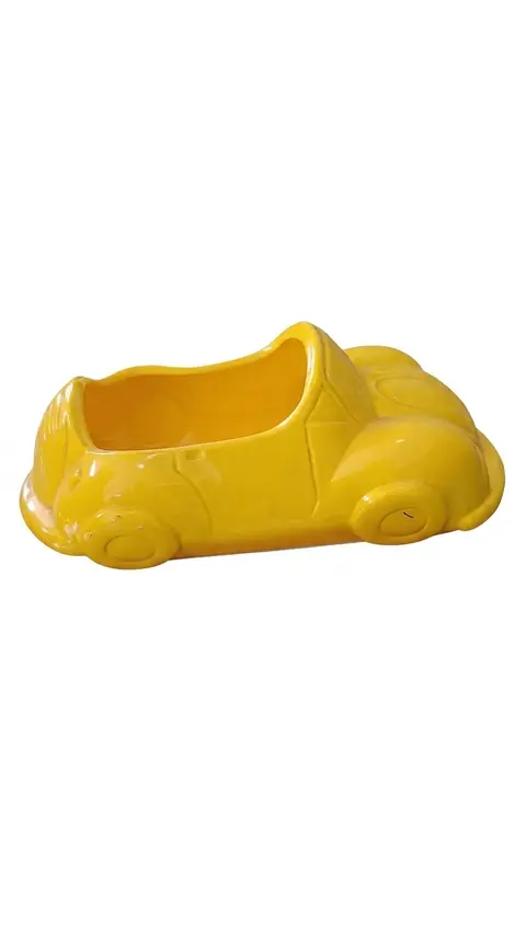Carrinho de porcelana amarela