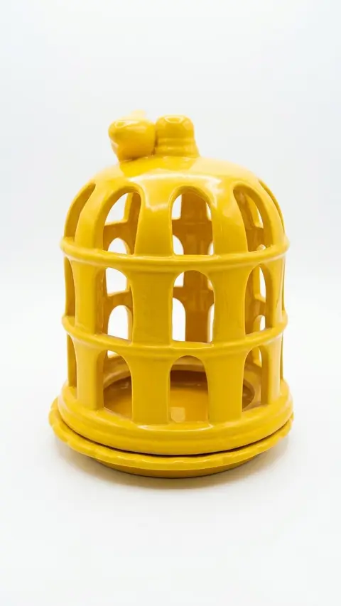 Decoração gaiola passarinho amarelo