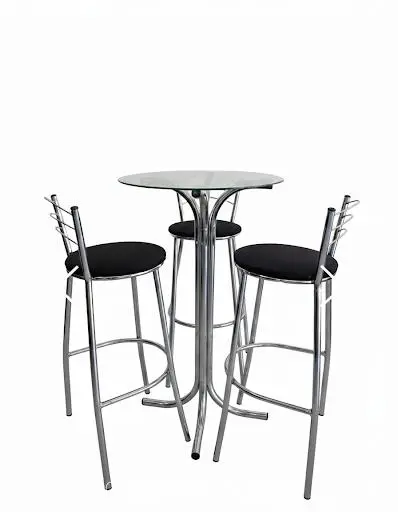 Jogo de Bistrô Cromado (4 banquetas)