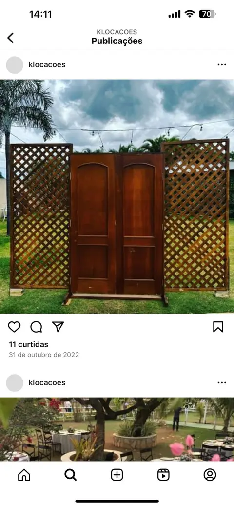 Porta Madeira com treliça
