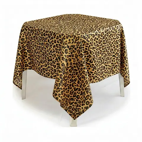 Toalha quadrada cetim animal print onça