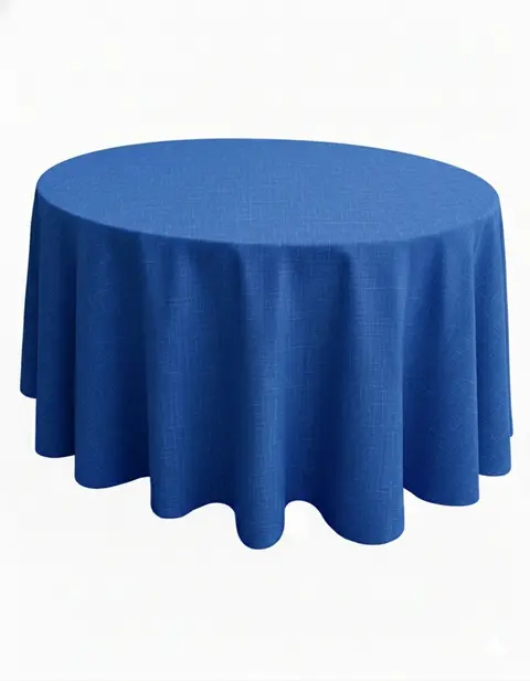 Toalha Redonda Azul Royal Linhão