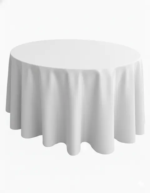 Toalha redonda cetim off-white