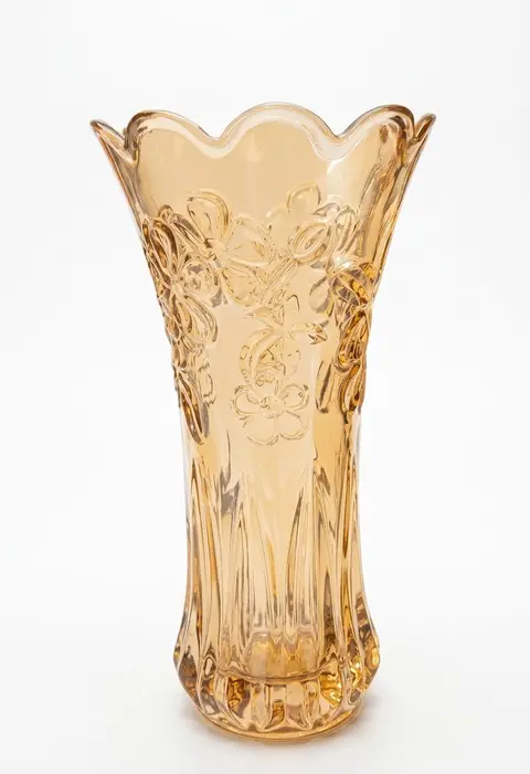 vaso flor âmbar vidro