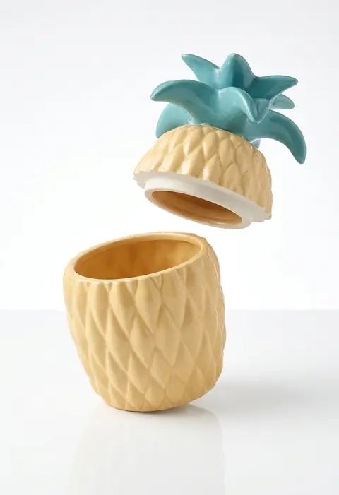 vaso que abre abacaxi amarelo